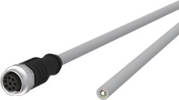 Triton Kabel czujnika/siłownika METZ CONNECT M12, kod A, męski prosty kabel M12 - otwarty koniec, szary, 10 m