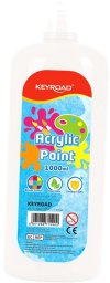 Keyroad Farba akrylowa KEYROAD, 1000ml, butelka, biała