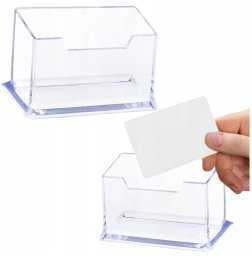 Lean Pojemnik Na Wizytówki Przeźroczysty Transapentny Plastikowy 11cm