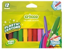 Cricco Kredki woskowe plastikowe 12 kolorów