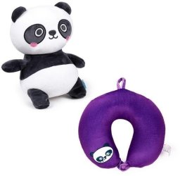 Puckator Poduszka podróżna i pluszowa zabawka 2w1 Panda