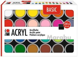 Marabu Farby akrylowe Basic 18ml 24 kolory