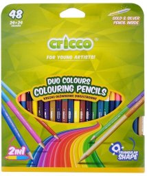 Cricco Kredki trójkątne dwustronne 48 kolorów CRICCO