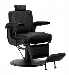 Activeshop Fotel barberski Hair System BM88066B czarny na czarnej podstawie