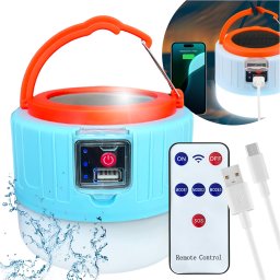 Verk BLIXTAR Lampa Solarna Turystyczna Kempingowa 2w1 Biwakowa Lampka LED, Powerbank