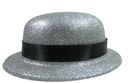 Tamipol kapelusz 6szt. brokatowy MELONIK SREBRNY  | 58-32
