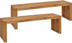 Beliani Ławka ogrodowa Drewno 150 cm Jasne drewno SULZANO