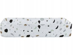 Umywalka Beliani Nablatowa ceramiczna 61 x 35 cm biała z efektem lastryko NULES (509785 Bel)