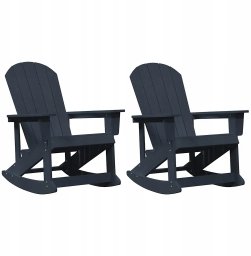 vidaXL Fotele bujane Adirondack 2 pcs Ciemnoniebieski HDPE (3335835 VidaXL)