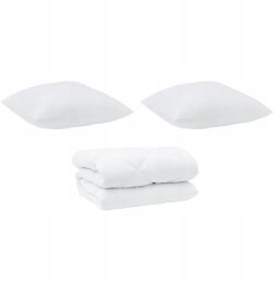 vidaXL Kołdra Inny z poduszką 3 pcs Biały 260 x 220 cm Mikrofibra (3377940 VidaXL)