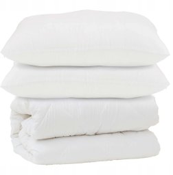 vidaXL Kołdra Inny z poduszką 3 pcs Biały 260 x 220 cm Mikrofibra Lumarko!