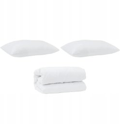 vidaXL Kołdra z poduszkami Inny 3 pcs Biały 200 x 220 cm Mikrofibra Lumarko!