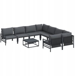 vidaXL Sof na Ogród 9 pcs Antracyt Stal Lumarko
