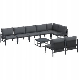 vidaXL Sof na Ogród 9 pcs Antracytowy Stal Lumarko