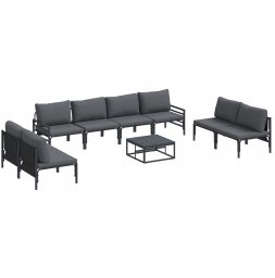 vidaXL Sof na Ogród 9 pcs Antracytowy Stal Lumarko