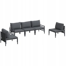 vidaXL Sof na Ogród 5 pcs Antracytowy Stal Lumarko