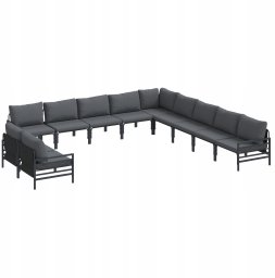vidaXL Zestaw sof na ogród 11 pcs antracyt stal (3379006 VidaXL)