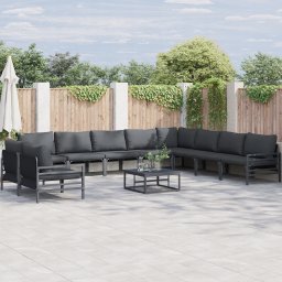vidaXL Zestaw sof na ogród 11 pcs antracyt stal (3379005 VidaXL)