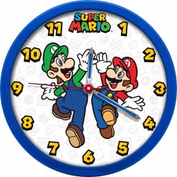 KIDS Zegar Ścienny na Ścianę Duży 25cm dla Dziecka Dzieci / Super Mario / GSM3063