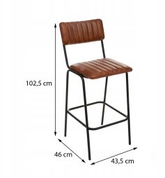 Atmosphera Krzesło barowe DARIO, skórzane, wys. 102,5 cm