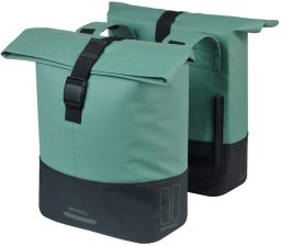 Basil Sakwa podwójna BASIL COVE DOUBLE PANNIER BAG 28-32L, Universal Bridge System, silvergreen/black