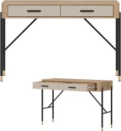 BogFran Toaletka z szufladami Biurko Stolik 120 cm Dąb Kaszmir Czarny DANTE DT19