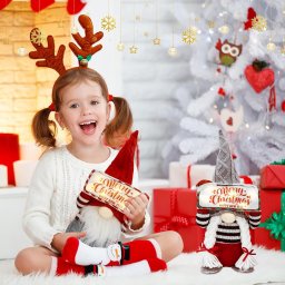 Ultimar ŚWIĄTECZNY SKRZAT KRASNAL ELF GNOM DUŻY ŚWIECĄCY LED PREZENT NA ŚWIĘTA