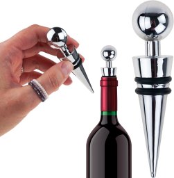 Rossner IM017 ZATYCZKA KOREK DO BUTELKI WINA BUTELEK PREMIUM WIELORAZOWY STAL DUŻY WINO