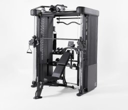 Tuff Stuff Profesjonalna brama funkcjonalna z Maszyną Smitha + Ławka FID7.1, 2x75 kg
