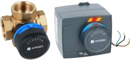 Afriso Zestaw regulacyjny ProClick: 4-drogowy obrotowy zawór mieszający ARV 484 ProClick, DN25, Rp1, Kvs 9 + siłownik elektryczny ARM 343 ProClickA