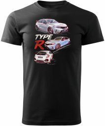 Topslang Koszulka z samochodem Honda Civic Type R męska czarna REGULAR XXL