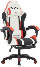 Extreme Fotel Gamingowy z podnóżkiem EXTREME R1 Red