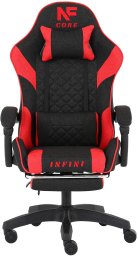 Infini Fotel Gamingowy z podnóżkiem INFINI Core Red z tkaniny