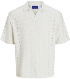 Jack & Jones Jack&Jones koszulka męska JORPAROS KNIT ESTER SS CROCHET POLO 12272562 SEA SALT XL