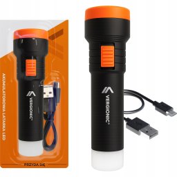 Latarka VERGIONIC Latarka LED Vergionic z akumulatorem Li-ion 300 mAh miniUSB 2xLED