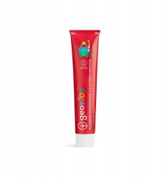 Georganics GeoKids, pasta do zębów dla dzieci, z Hydroksyapatytem i Fluorem, Smak truskawkowy, 3+, 75 ml (GEO01637)