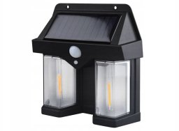 Kinkiet LTC Lampa ścienna solarna LED COB 10W 1200lm,czujnik ruchu,zmierzchu,akumul.1800mAh IP54 (ABS)