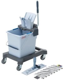 Mop Vileda Starter set, Vileda UltraSpeed Pro, 25 l, grey, polyester/powder coated steel/PP/steel, 40 cm, with hand press - excl. handle