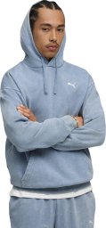 Puma Bluza męska Puma ESS Elevated Relaxed Wash Hoodie niebieska 688049 34 M
