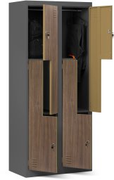 Jan Nowak Szafa metalowa ubraniowa JULIA 800 x 1850 x 450 mm Eco Design* antracytowa/ orzech