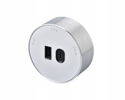Viking moduł gniazdowy A60 1x USB-A 1x USB-C PD srebrny