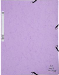 Exacompta Elastic folder Pastel Purple 24x32 cm fits A4 sheets - 400 grams solid colored cardboard - wyprodukowano we Francji