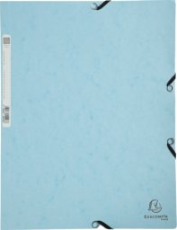 Exacompta Elastic folder pastel blue 24x32 cm fits A4 sheets - 400 grams solid-colored cardboard - wyprodukowano we Francji