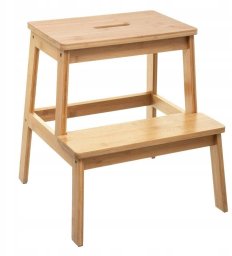 5five Taboret, stołek 2-stopniowy, bambusowy, pomocnik, drabinka