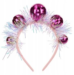 Party Deco Opaska Kule Disco 17,5x17,5cm róż 94284