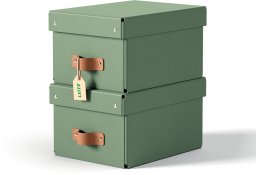 Leitz Pudełko do przechowywania Puro z pokrywką, małe, 7 l, z tektury w 100% z recyklingu, 2 szt., zielone