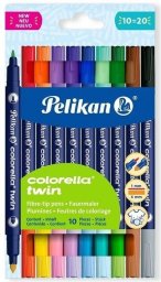 Herlitz Flamastry Colorella Twin dwustronne 10kol. PELIKAN