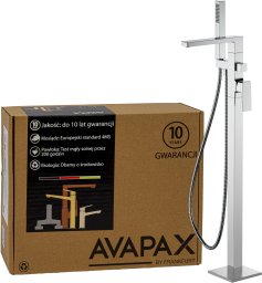 Bateria wannowa Avapax AVAPAX ABVE221111 VELLANO Bateria wannowa wolnostojąca z zestawem natryskowym, chrom