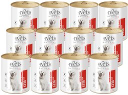 4Vets Mokra karma 4Vets Natural dla psa z wołowiną zestaw 12 x 800 g