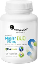 Aliness Maślan DUO 700mg (wapnia+sodu) 225mg kwasu masłowego x 100 vege kaps one size